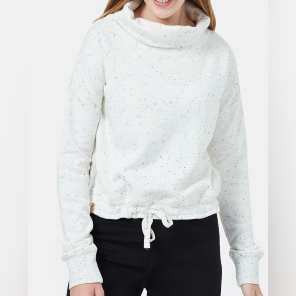 Tentree Speckled Cowl Neck Fleece Sweater - Size XL